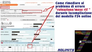 Come rimediare al problema di errore rateazione mese rif durante la compilazione del modello F24 [upl. by Georgetta]