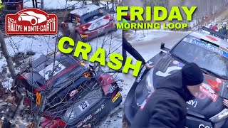 BIG MISTAKES AND CRASH  WRC RALLY MONTE CARLO 2024  Morning LOOP [upl. by Sidonius]