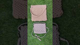 Macrame Beige Colour sling Handbag and Shoulder bag macrame olivegreen youtubeshorts handbags [upl. by Yroj]