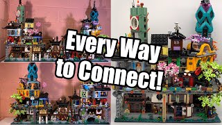 How Does The NEW Ninjago City Gardens Connect to the Other Ninjago City Sets ALL ORIENTATIONS [upl. by Llertak]