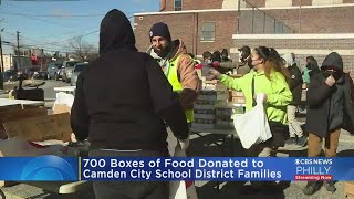 700 Boxes Of Food Donated To Camden City School District Families [upl. by Rice]