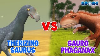 Therizinosaurus vs Saurophaganax  Desert vs Forest Dino S1E3  SPORE [upl. by Lapointe]