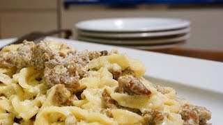 Strangozzi alla Norcina  Le video ricette di Lara [upl. by Anirdnajela]