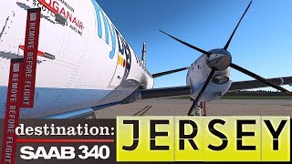 XPlane 11  LES Saab 340  Destination Jersey [upl. by Hastings]