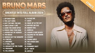 Bruno Mars Songs 2024  Greatest Hits Full Album 2024  Top 30 Best Playlist Of All Time Lyrics [upl. by Kapor]