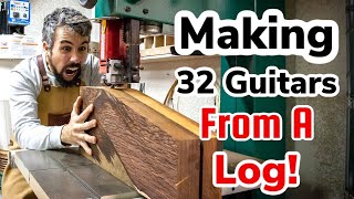 How to turn a Cocobolo log into 32 acoustic guitars [upl. by Aloysius649]