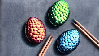 Dragon Eggs Drawing  Caran dache luminance pencils [upl. by Nahtnoj]