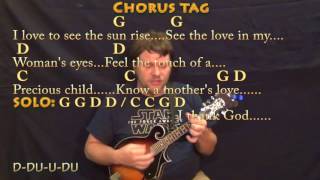 Chicken Fried Zac Brown Mandolin Cover Lesson in G with ChordsLyrics [upl. by Novit]