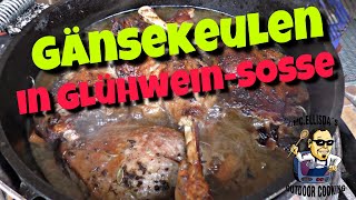 128  Gänsekeulen in Glühweinsoße aus dem Dutch Oven 🎄 [upl. by Kinch]