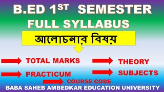 BEd 1st Semester Full Syllabus l Baba Saheb Ambedkar Education University [upl. by Edd]