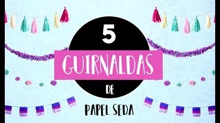 Como hacer Guirnaldas con papel seda 😱  5 DIY ideas fáciles para fiestas 🎊  Party pop DIY🎉 [upl. by Patrick994]