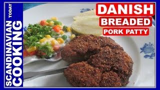 Karbonader  Danish Breaded Pork Patty Recipe [upl. by Ssidnak]