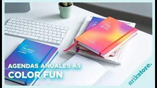 Agendas Anuales 2024  A5 Semana Vista Color Fun  ErikStore [upl. by Eerbua490]