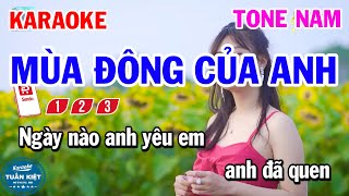 Karaoke Mùa Đông Của Anh Tone Nam Nhạc Sống Hay [upl. by Noslen]