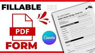 How to make Fillable pdf Form in canva [upl. by Hunger161]