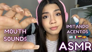 ASMR ESPAÑOL  IMITANDO ACENTOS  VOZ NORMAL con SONIDOS relajantes VISUALES y INAUDIBLE [upl. by Eyahs704]