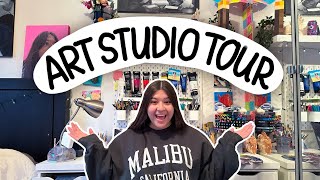 ART STUDIO TOUR  all my art supplies [upl. by Eetsim]