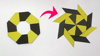 How To Make Transforming Ninja Star🌟Paper Ninja StarShurikenOrigami8Pointed [upl. by Haugen]