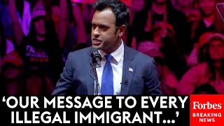 Vivek Ramaswamy Sends Blunt Messages To Illegal Immigrants Gen Z And More At Trumps MSG Rally [upl. by Llyrpa514]