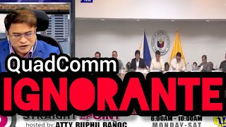 PART 2  QUADCOMM MEMBERS MGA IGNORANTE CONG ACE BARBERS HALATANG IRO NI CONG ROMUALDEZ [upl. by Phionna]