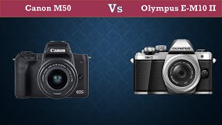 Canon M50 Vs Olympus E M10 II  Comparison Specifications Price [upl. by Frydman670]