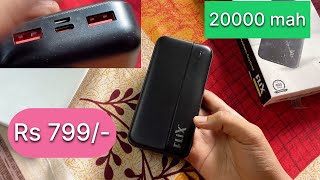 Cheap and Best Power Bank Rs 799  Flix Power Bank 20000mah Unboxing amp Review  technical gy [upl. by Bruce]