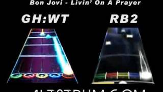 Livin On A Prayer  GHWT vs RB2  X Guitar [upl. by Aneetak]