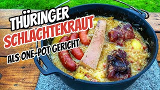 Thüringer Schlachtekraut im Dutch Oven  der beste SauerkrautTopf [upl. by Jilleen]