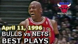 April 11 1996 Bulls vs Nets highlights [upl. by Ariuqahs]