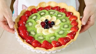 Crostata di Frutta Ricetta per Base Crema e Gelatina  Homemade Fruit Pie Recipe [upl. by Garold360]