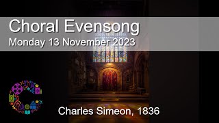 Choral Evensong  Monday 13 November 2023  Chester Cathedral [upl. by Dulce]