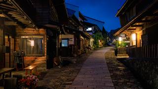 Walking the Nakasendo with Glowing Sunset Heavy Rain and Rolling Thunder  Magomejuku Japan 4K [upl. by Lenahtan]