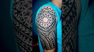 Half sleeve Polynesian mix Mandala Tattoo Ideas tattoo inked tattooartist [upl. by Nue772]