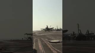 F18 Landing on the USS Harry S Truman f18 fighter aircraft [upl. by Ailad686]