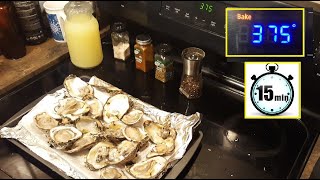 How to BAKE Cook Raw Oysters in Shell in the Oven [upl. by Trebmer125]