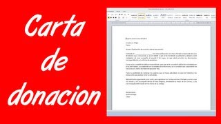 Como hacer una carta de donación [upl. by Ramel]