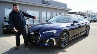 2023 Audi A5 Sportback Navarra Blue  Video Tour with Aiden [upl. by Vharat]