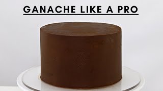 HOW TO COVER A CAKE WITH DARK CHOCOLATE GANACHE WITH SMOOTH SIDES AND SHARP EDGES CAKES BY MK [upl. by Euqinahs852]