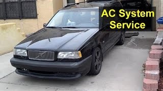 How to recharge the basic AC service on the Volvo 850 S70 V70 XC70  VOTD [upl. by Valeta]