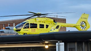 Yorkshire Air Ambulance GYORX Takeing Off At SheffieldNorthern General Hospital [upl. by Ynetruoc930]