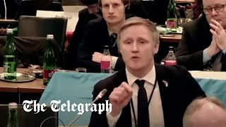 Go  yourselfquot Latvian MP rages after Russian delegation speaks at security summit [upl. by Pepin]