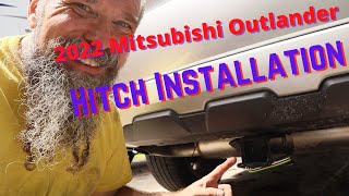 2022 Mitsubishi Outlander Tow Trailer Hitch Receiver Installation  Curt 13487  Kick Feature Check [upl. by Olwena]