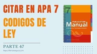 Cómo Citar Códigos de Ley en APA 7  Ejemplo del Código Orgánico Integral Penal del Ecuador [upl. by Ayerf]