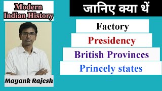 Brief ConceptBritish presidenciesfactoriesBritish provincesPrincely statesModern Indian History [upl. by Eesdnyl]