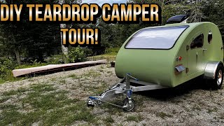 DIY teardrop camper Vistabule inspired tour [upl. by Ynnohj]