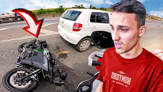 REAÇÃO DO DIGO AO VER O VIDEO DO ACIDENTE DELE COM A MINHA KAWASAKI H2 [upl. by Yecam]