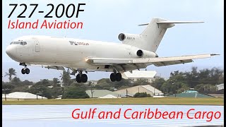 IFL Group 727200F Gulf and Caribbean Cargo Wet Arrival into St Kitts Airport [upl. by Rochemont426]