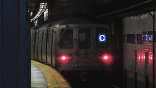 Downtown R46 R68 A C D trains at 59 StColumbus Circle Weekend [upl. by Baylor333]