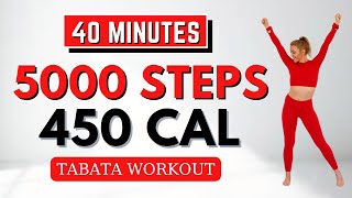 🔥5000 STEPS TABATA WORKOUT🔥FAST WALKING for WEIGHT LOSS🔥KNEE FRIENDLY🔥NO JUMPING🔥FAT BURNING CARDIO🔥 [upl. by Nile]