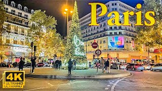 Paris France🇫🇷  Christmas Lights 2023  Galeries Lafayette  4K  Paris 4K  A Walk In Paris [upl. by Jennine387]